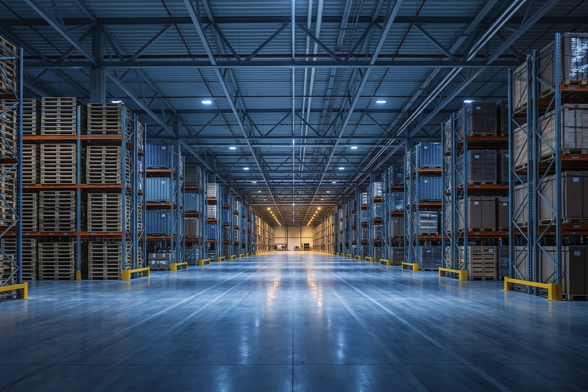 S4 Deposito Almacén logístico moderno con pallets organizados